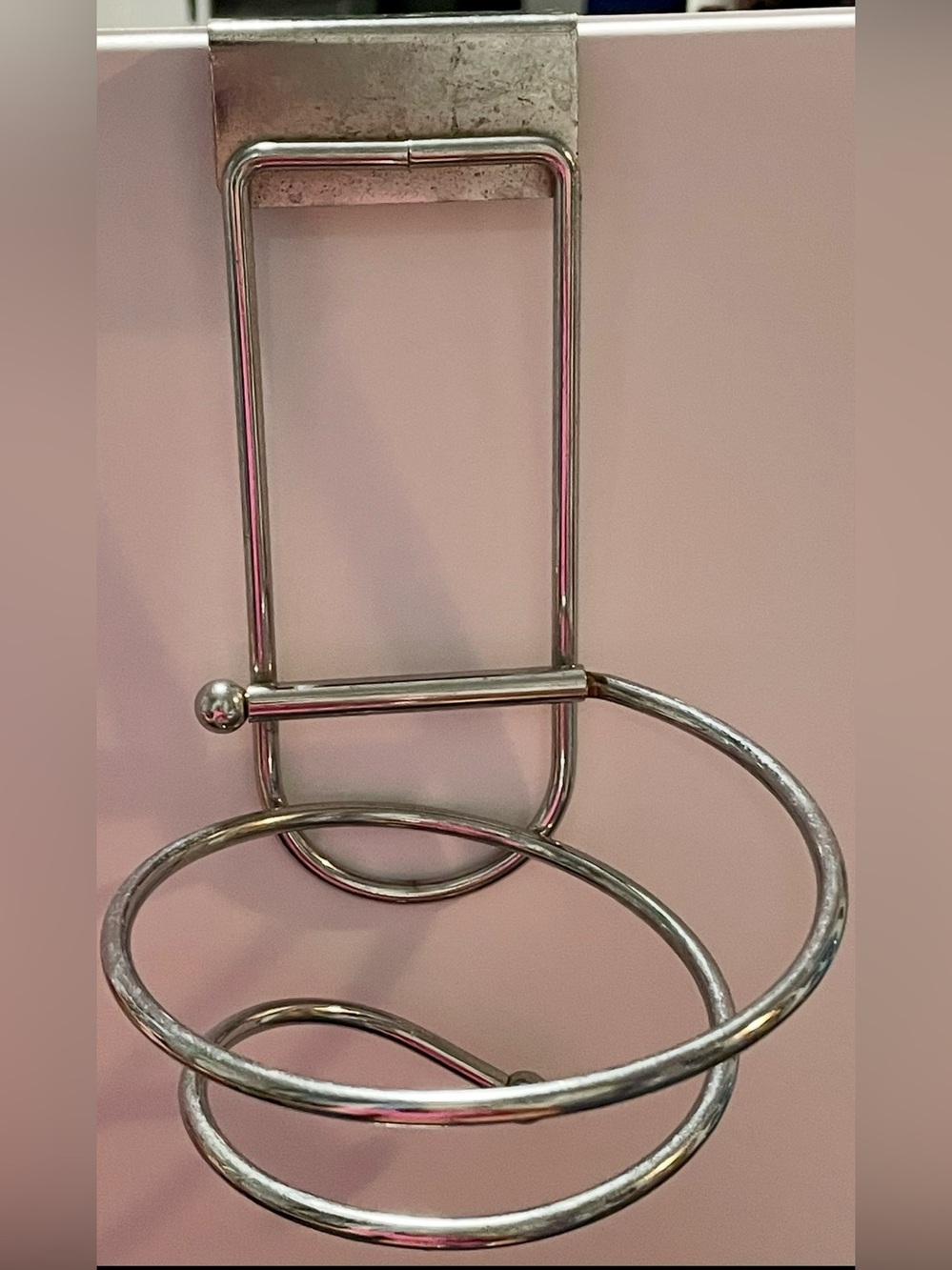 Over Cabinet Hair Dryer Holder Chrome Bathroom Organizer Blow Dryer Storage Rack